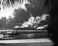 World War II Pearl Harbor USS Shaw Exploding Poster Print by Granger Collection