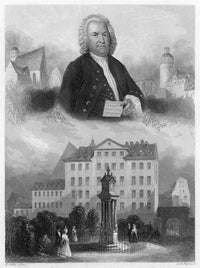 Johann Sebastian Bach Portrait with Leipzig Views - Fine Art Print