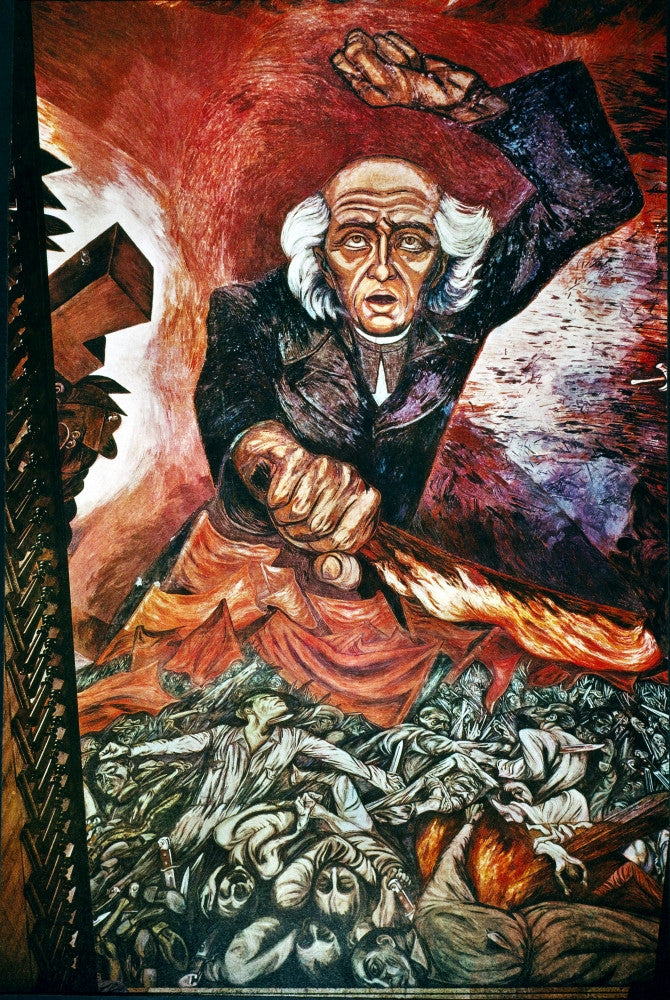 Father Hidalgo Fine Art Print - Detail from Orozco's Mural
