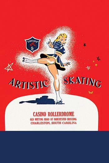 Casino Rollerdome Vintage Sticker Poster Print - Unknown Artist