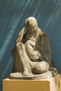 Stone Statue of the Virgin Mary Holding Jesus Fine Art Print by Sean White