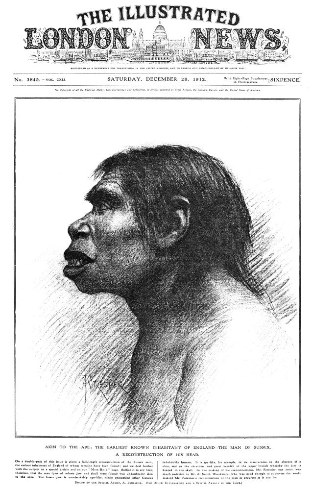 Piltdown Man Reconstruction Fine Art Print - Historical Poster