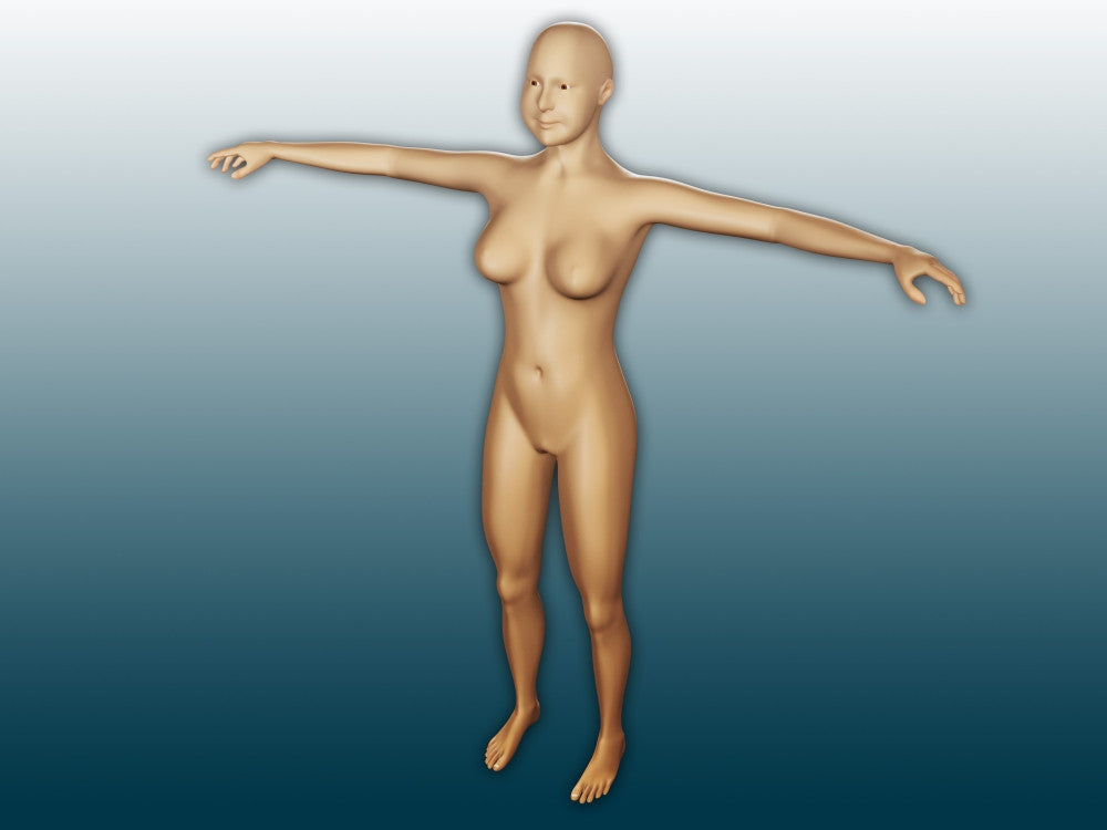 Conceptual Female Body Art Print - Extended Arms