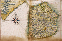 Portuguese Map of Ceylon & India - 1630 Fine Art Print