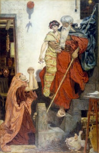 Elijah Restoring the Widow's Son Fine Art Print by Ford Madox Brown