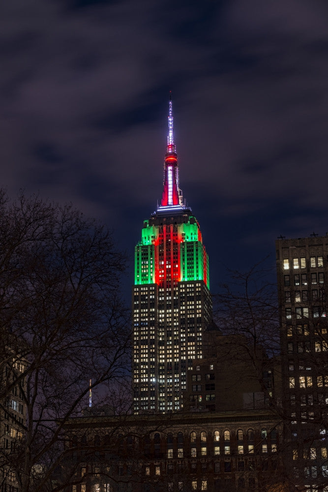 Empire State Building Christmas Colors Fine Art Print by F. M. Kearney