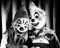 Close-Up of Two Clown Puppets Fine Art Print