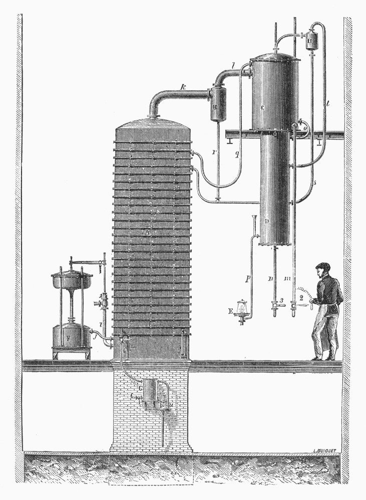 19th Century French Engraving of Sir Savalle's Fractional Still