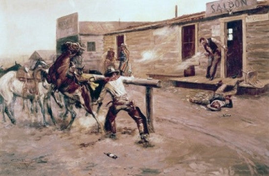 Death of a Gambler Fine Art Print by Charles Marion Russell
