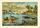 Prehistoric Coastal Scene Fine Art Print featuring Early Crocodiles and Archaeopteryx