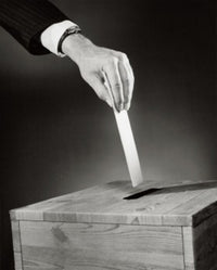 Close-Up of Hand Dropping Ballot into Ballot Box Poster Print