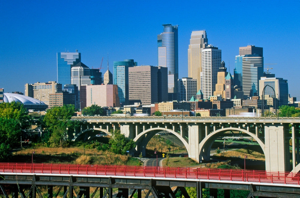 Morning View of Minneapolis Skyline Fine Art Print by Panoramic Images
