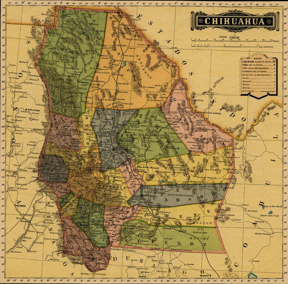 Chihuahua, Mexico - 1884 Fine Art Print