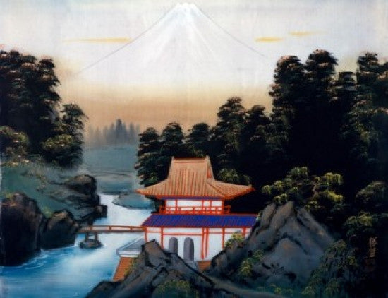 Little Pagoda at Brook Japanese Art Fine Art Print