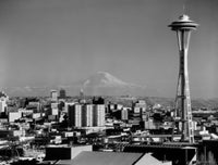 Seattle Space Needle and Mt. Rainier Fine Art Print