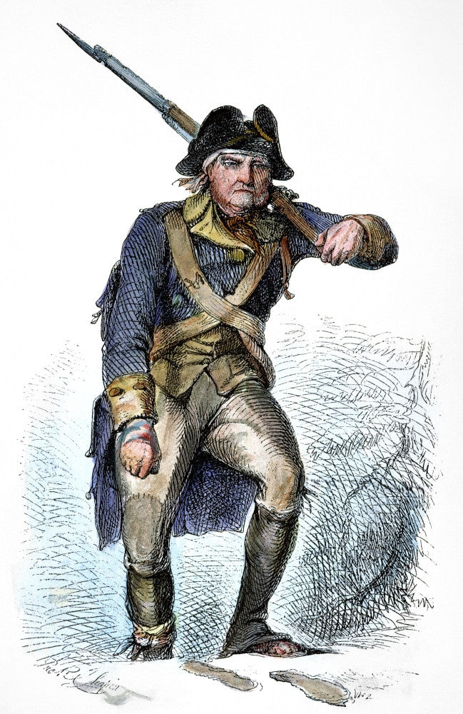 Continental Soldier Engraving - 1777 Winter Straggler Print