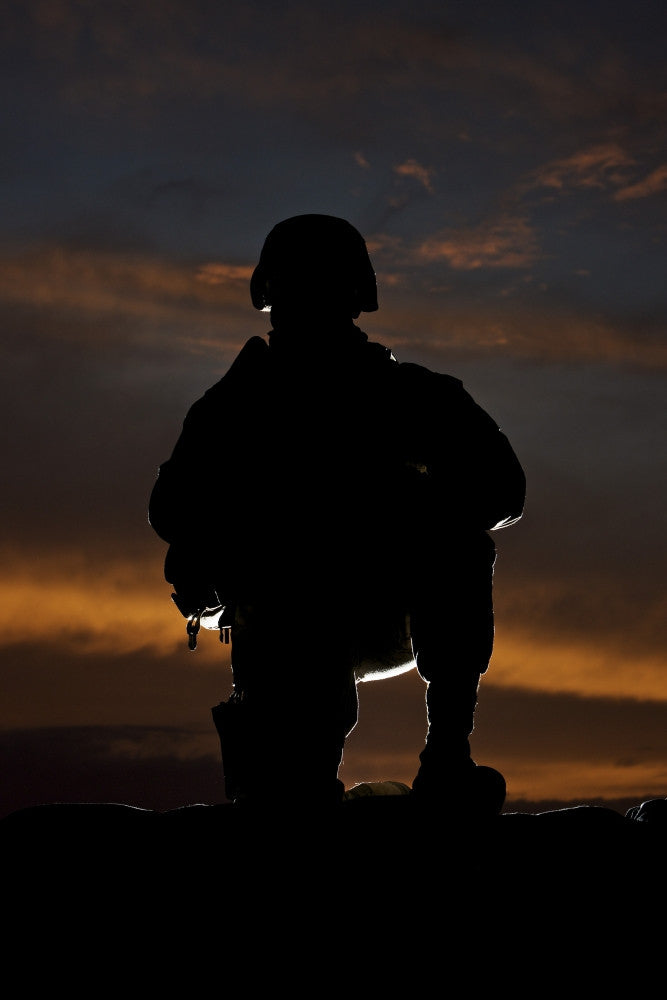 Silhouette of a U.S. Marine in Uniform Fine Art Print