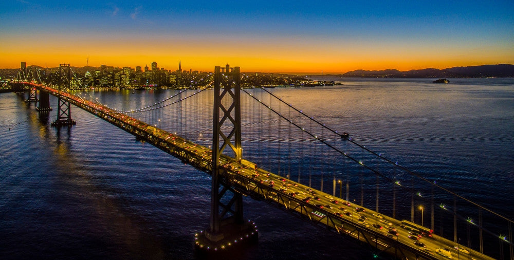 Bay Bridge at Dusk Fine Art Print - San Francisco, California