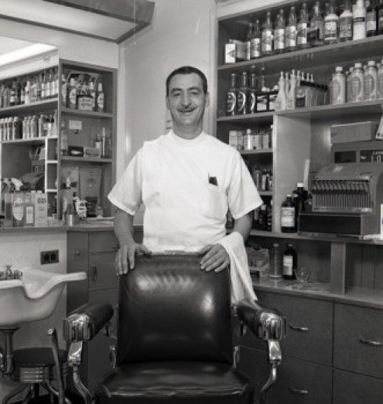 Barber Shop Scene Fine Art Print - Barber Behind Chair