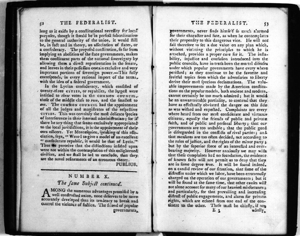 Madison: Federalist Essay No. 10 Fine Art Print by Granger Collection