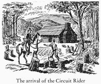 Circuit Rider: Arrival of a Circuit Rider at a Homestead Fine Art Print