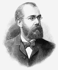Robert Koch Line Engraving Print - German Physician & Bacteriologist (1890)
