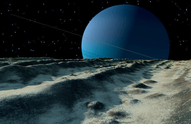 Miranda - Uranus' Moon Fine Art Print by Ron Miller