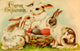 Easter Card with Bunnies, Eggs & Basket Fine Art Print