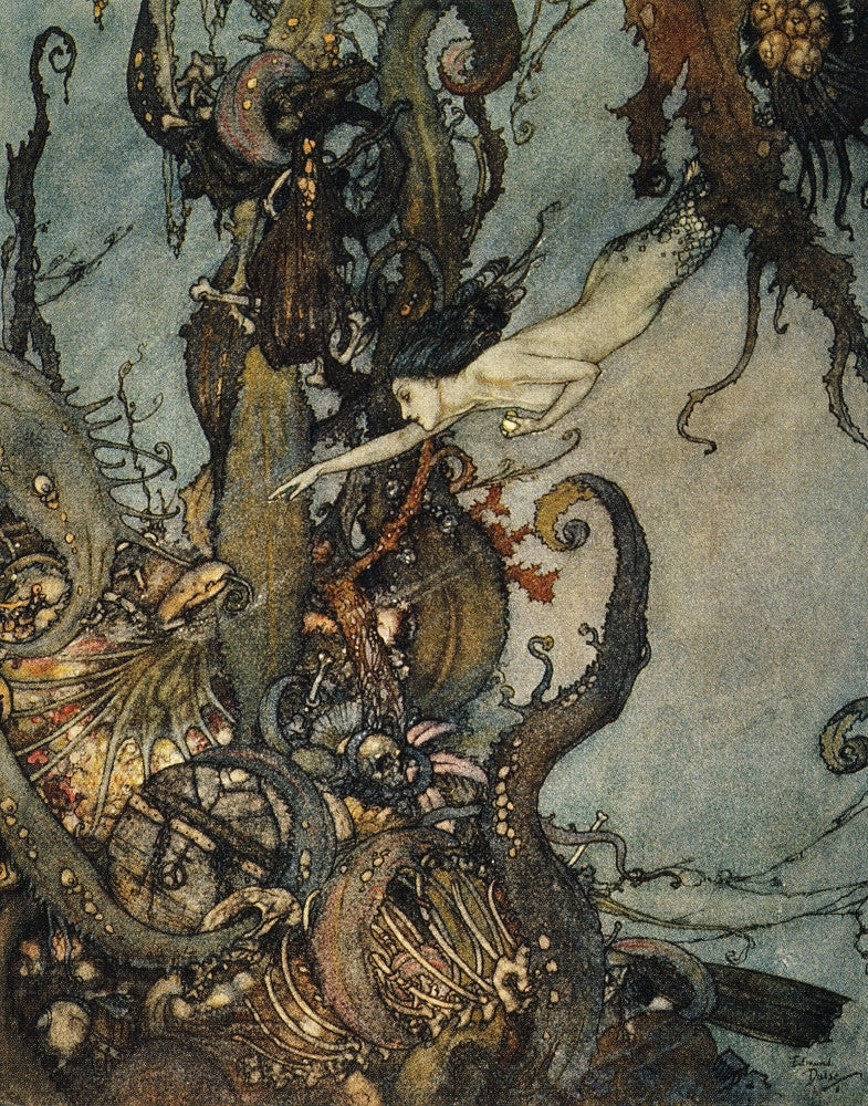 Andersen's Little Mermaid Illustration by Edmund Dulac - Fine Art Print