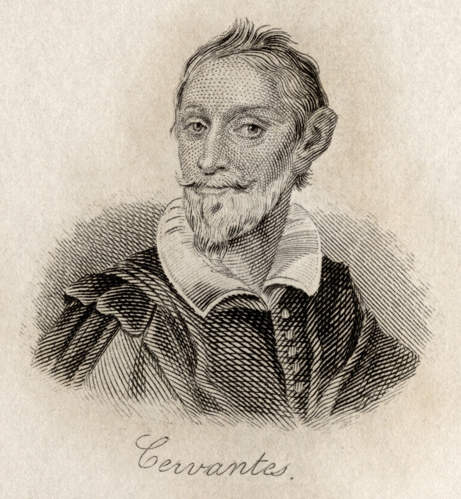 Miguel de Cervantes Engraved Fine Art Print by J.W. Cook