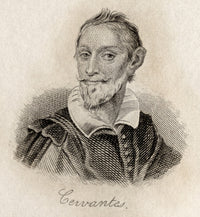 Miguel de Cervantes Engraved Fine Art Print by J.W. Cook