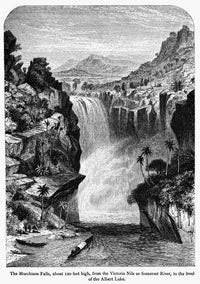 Murchison Falls View Fine Art Print - 1866 Wood Engraving