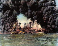 WWII Pearl Harbor 1941 Poster Print Featuring USS West Virginia & USS Tennessee