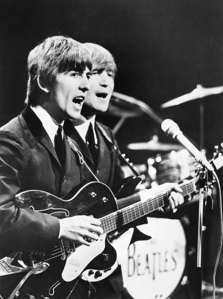George Harrison and John Lennon Beatles Poster Print - 1964