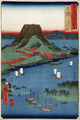 Sakura Island: Sakurajima Woodcut Art Print by Ando Hiroshige