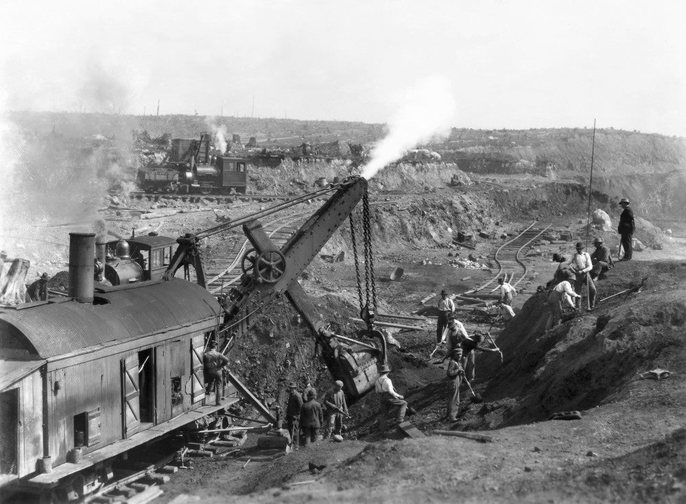 Open Pit Mining Fine Art Print - Steam Shovels by Frances Benjamin Johnston