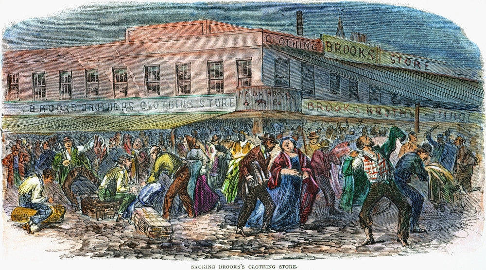 New York Draft Riots 1863 Poster Print - Brooks Brothers Store