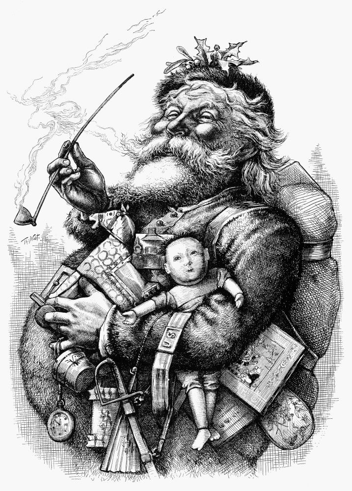 Nast: Santa Claus Fine Art Print (1880) - Wood Engraving by Thomas Nast