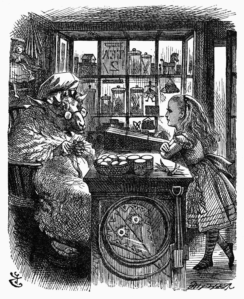 Carroll: Looking Glass Fine Art Print - Alice and the Sheep by John Tenniel