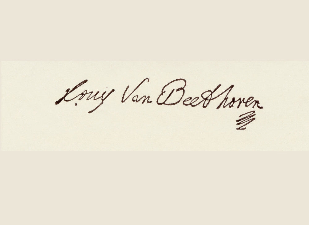Ludwig Van Beethoven Signature Fine Art Print - 1770-1827