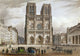 Notre Dame Cathedral Color Engraving Fine Art Print by Granger Collection