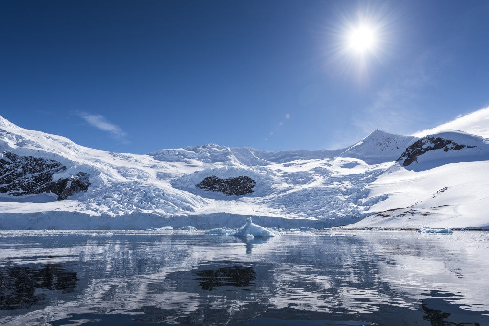 Bright Sun and Snow on Neko Harbour Poster Print by Deb Garside