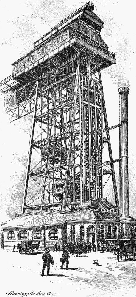 Elevator Tower Fine Art Print - Weehawken, New Jersey, 1891