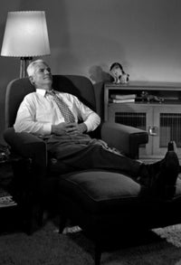 Senior Man Relaxing in Armchair Fine Art Print