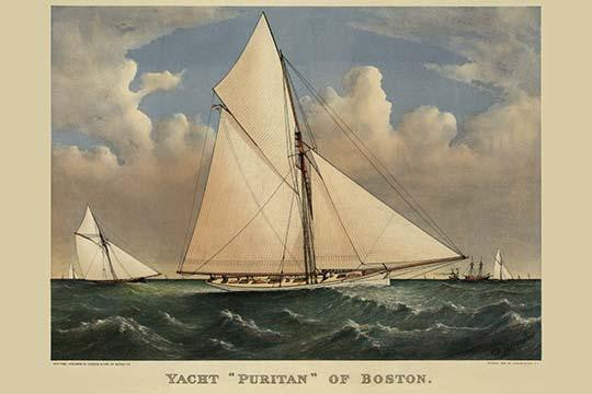 Yacht 'Puritan' of Boston Vintage Art Print by Buyenlarge