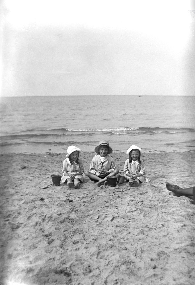 Children on the Beach Fine Art Print by John Short | Vintage Photography