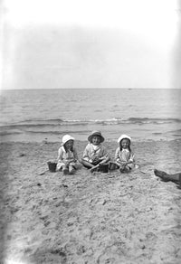 Children on the Beach Fine Art Print by John Short | Vintage Photography