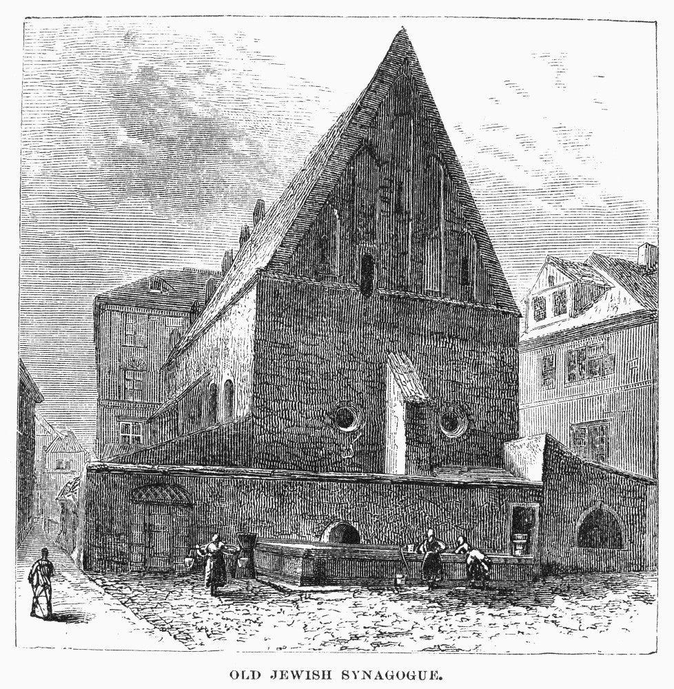 Prague Synagogue 19th Century Fine Art Print by Granger Collection