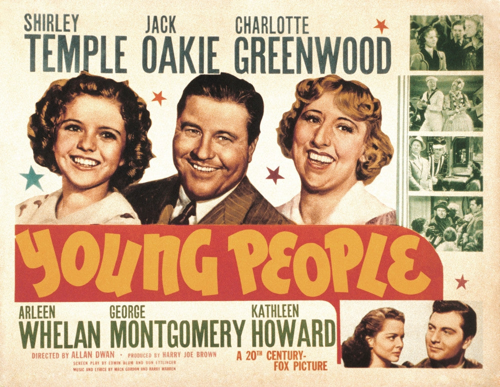 Young People Movie Photo Print featuring Shirley Temple, Jack Oakie, and Charlotte Greenwood (1940)
