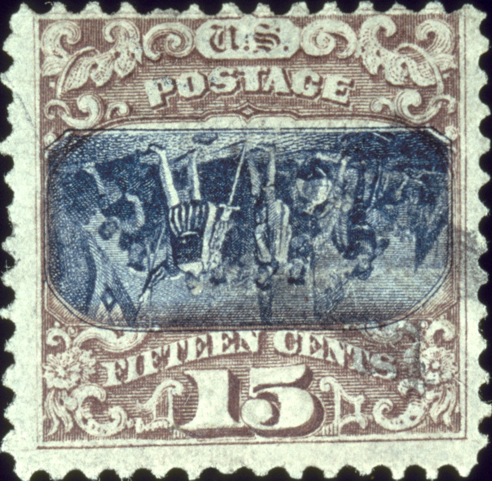 1869 U.S. Postage Stamp with Inverted Center - Landing of Columbus Fine Art Print by Granger Collection